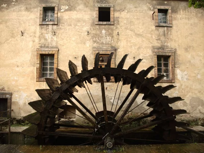 A wooden canal mill in Prague. One of the historical hidden gems of Prague
